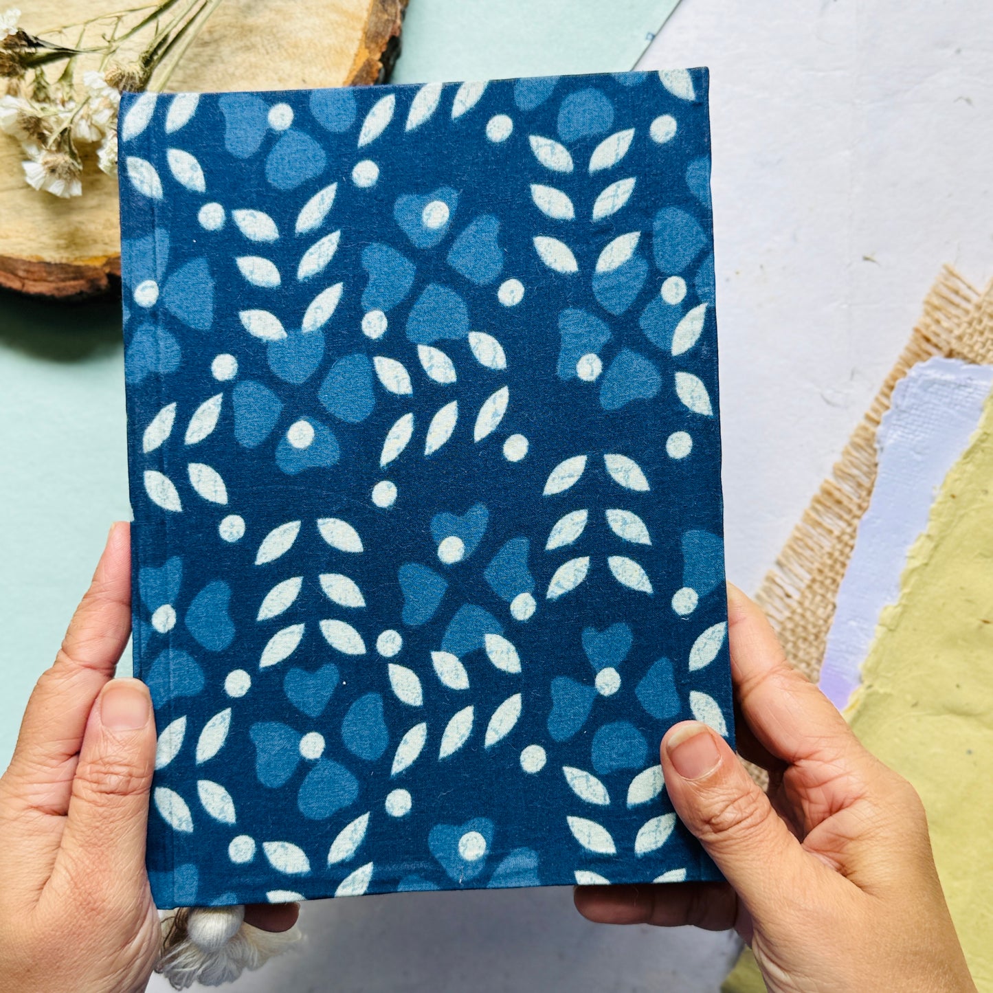 Handcrafted Journal – Indigo bunch