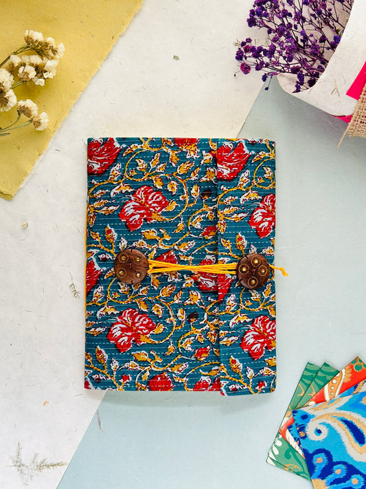 Traditional Bahi Notebook Teal Blue