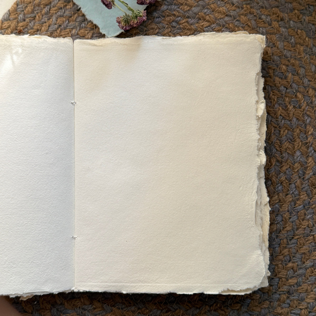 A5 Deckle Edge Art Book –  ivory Flower