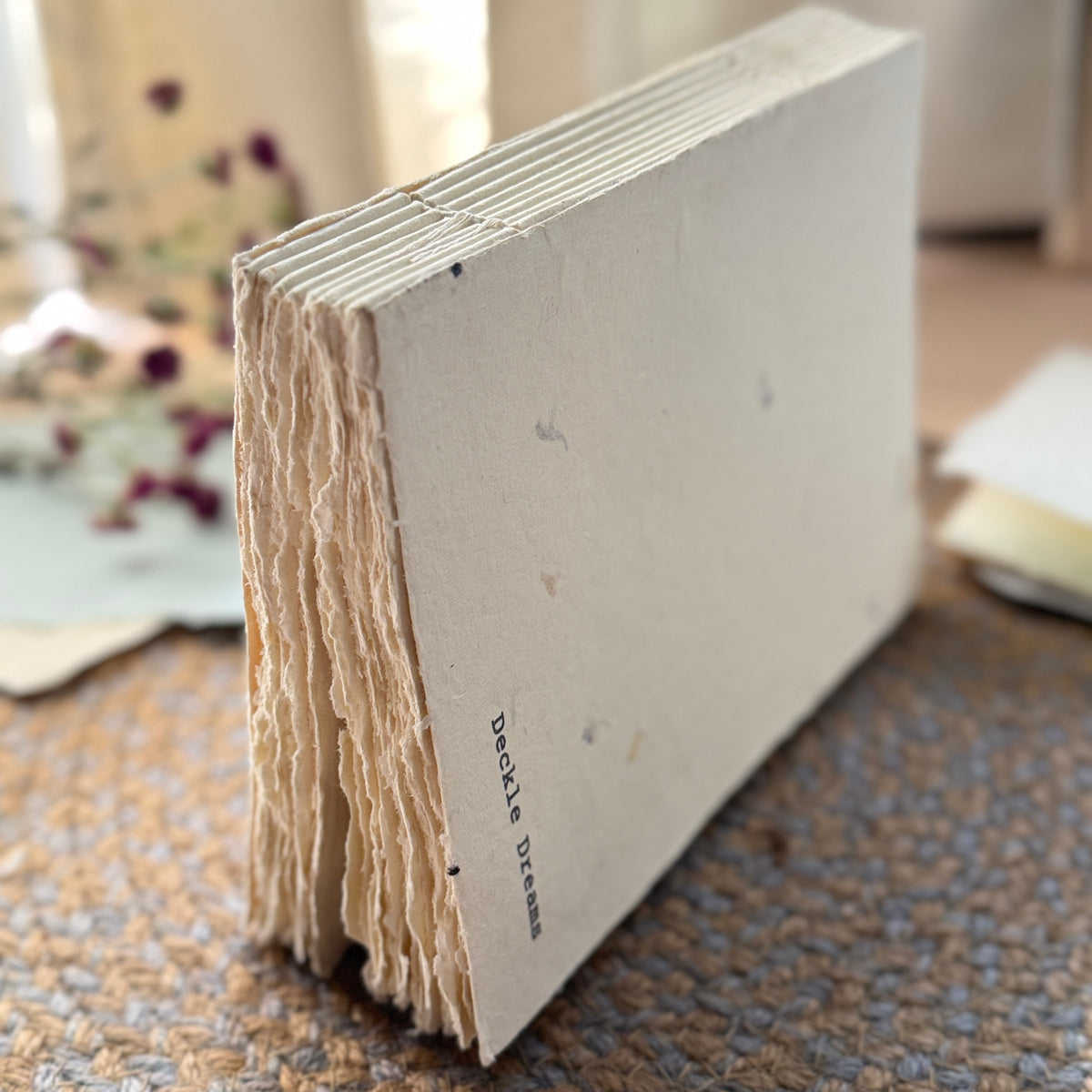 A5 Deckle Edge Art Book –  ivory Flower