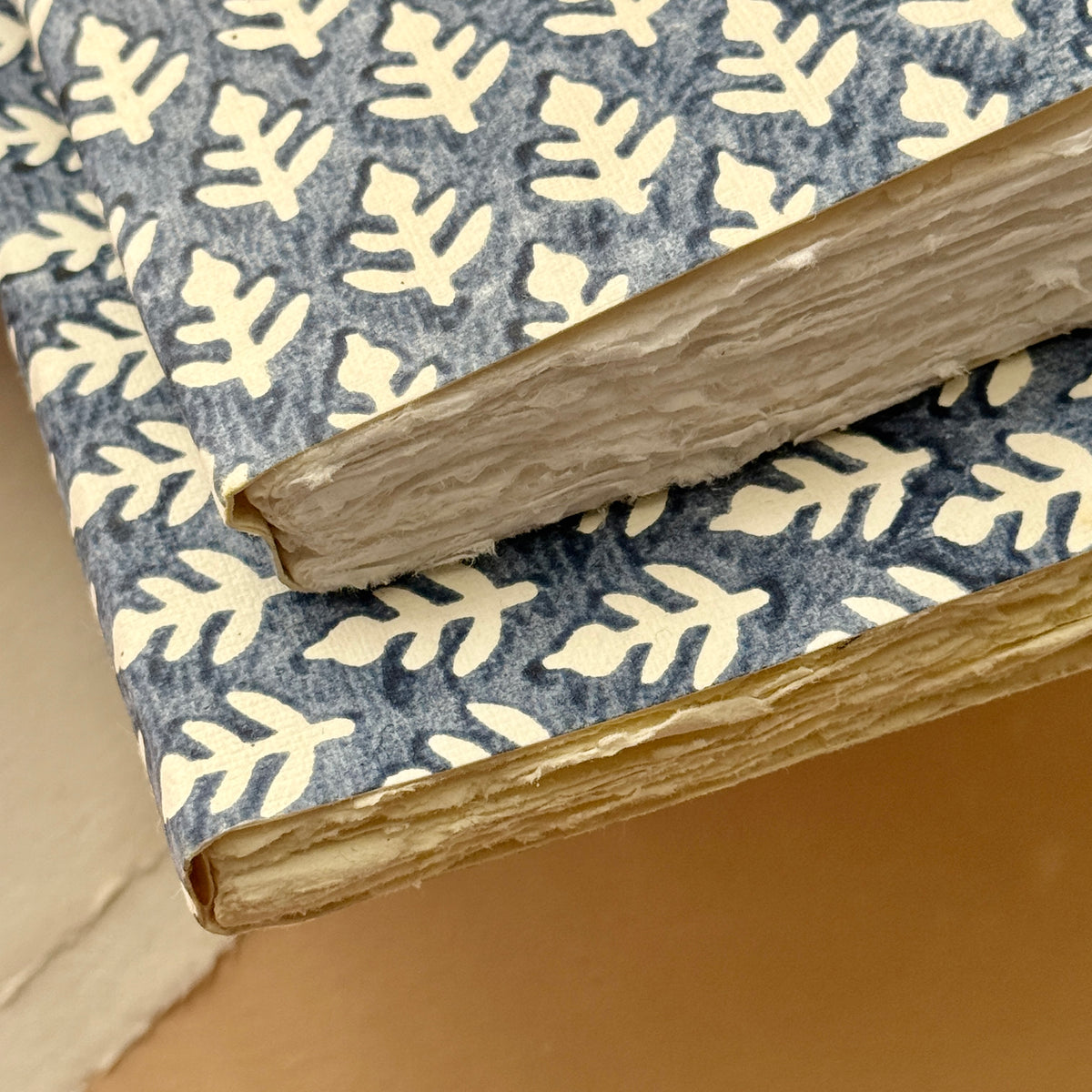 Block Print Deckle Edge ART Journals - True Blue ( set of 2)