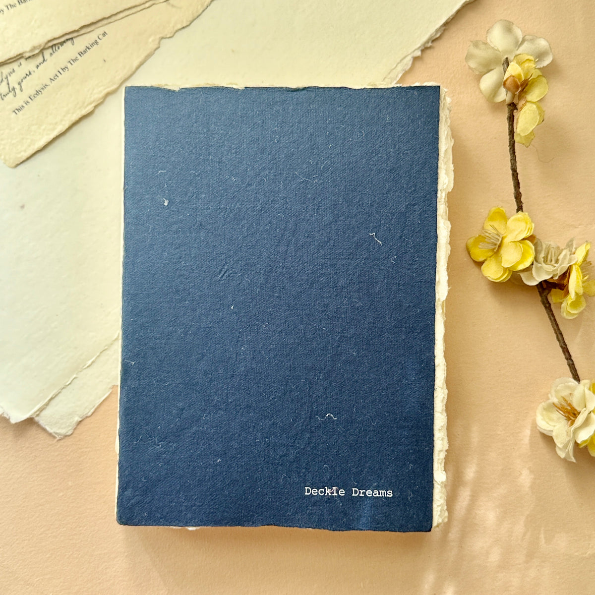Deckle Edge Handmade Art Book A5 – Indigo blue