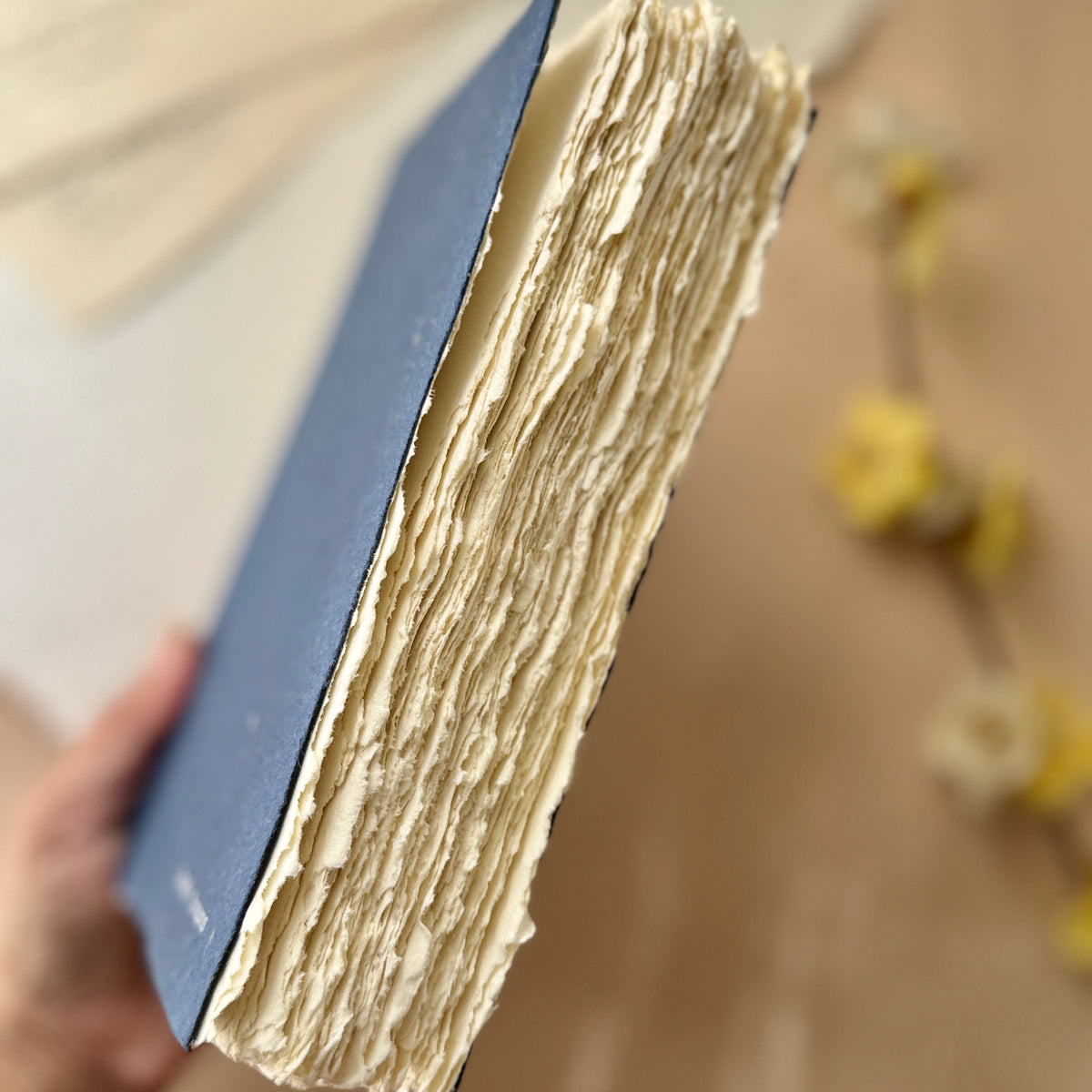 Deckle Edge Handmade Art Book A5 – Indigo blue