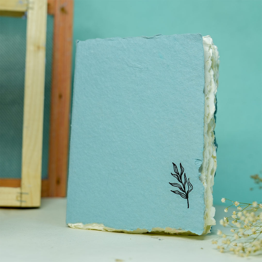 Buy Handmade Deckle Edge Paper Notebook with Tropical flower – Papernest