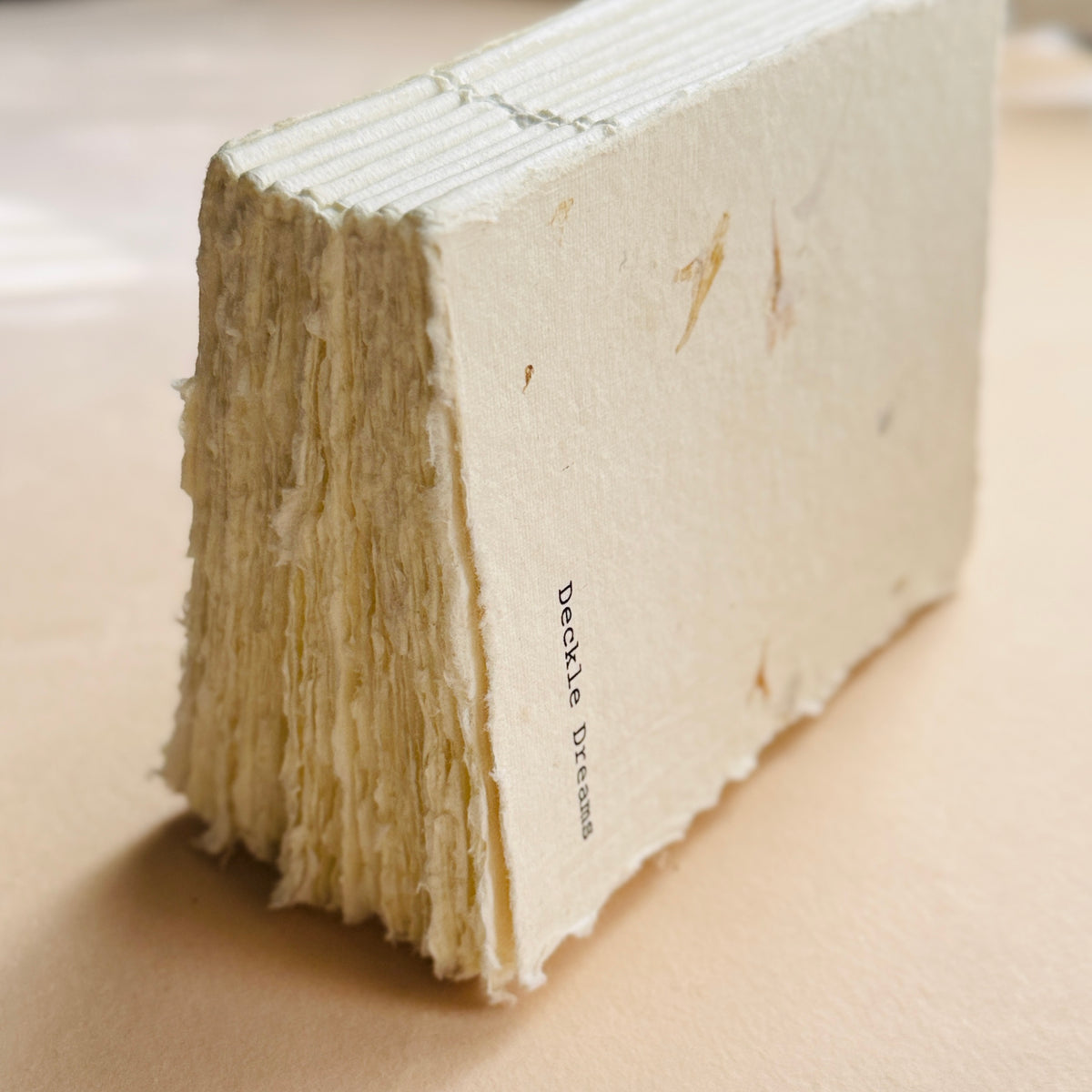 A6 Deckle Edge Art Book –  Ivory flower cover