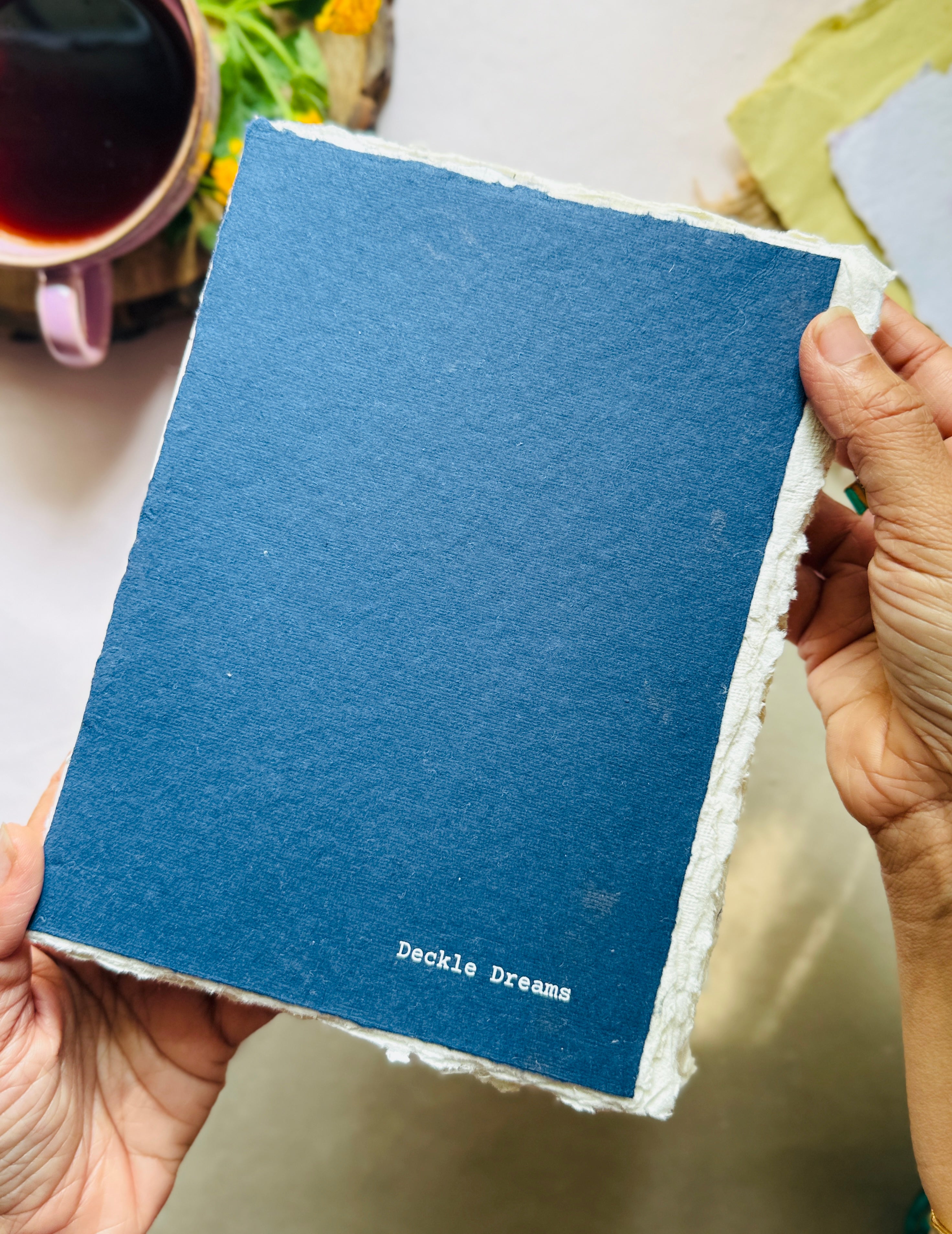 Deckle Edge Handmade Art Book – Indigo blue