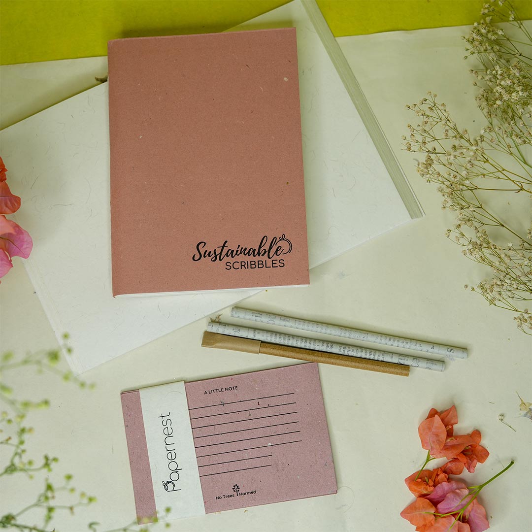 Sustainable Scribbles- Blush Notebook